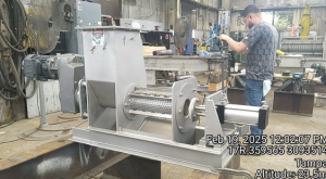 Vincent team members with our new CP-4 press