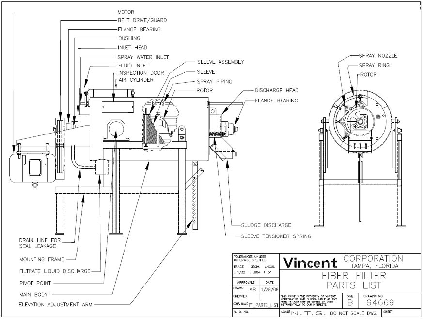 fiber filter parts list